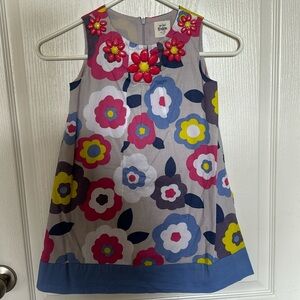 Mini Boden Girls Floral Beaded Shift Dress